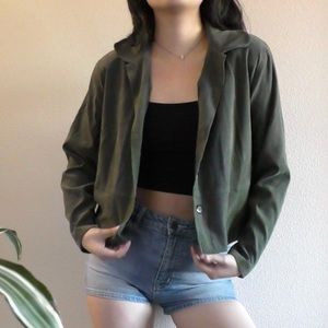 green suede jacket